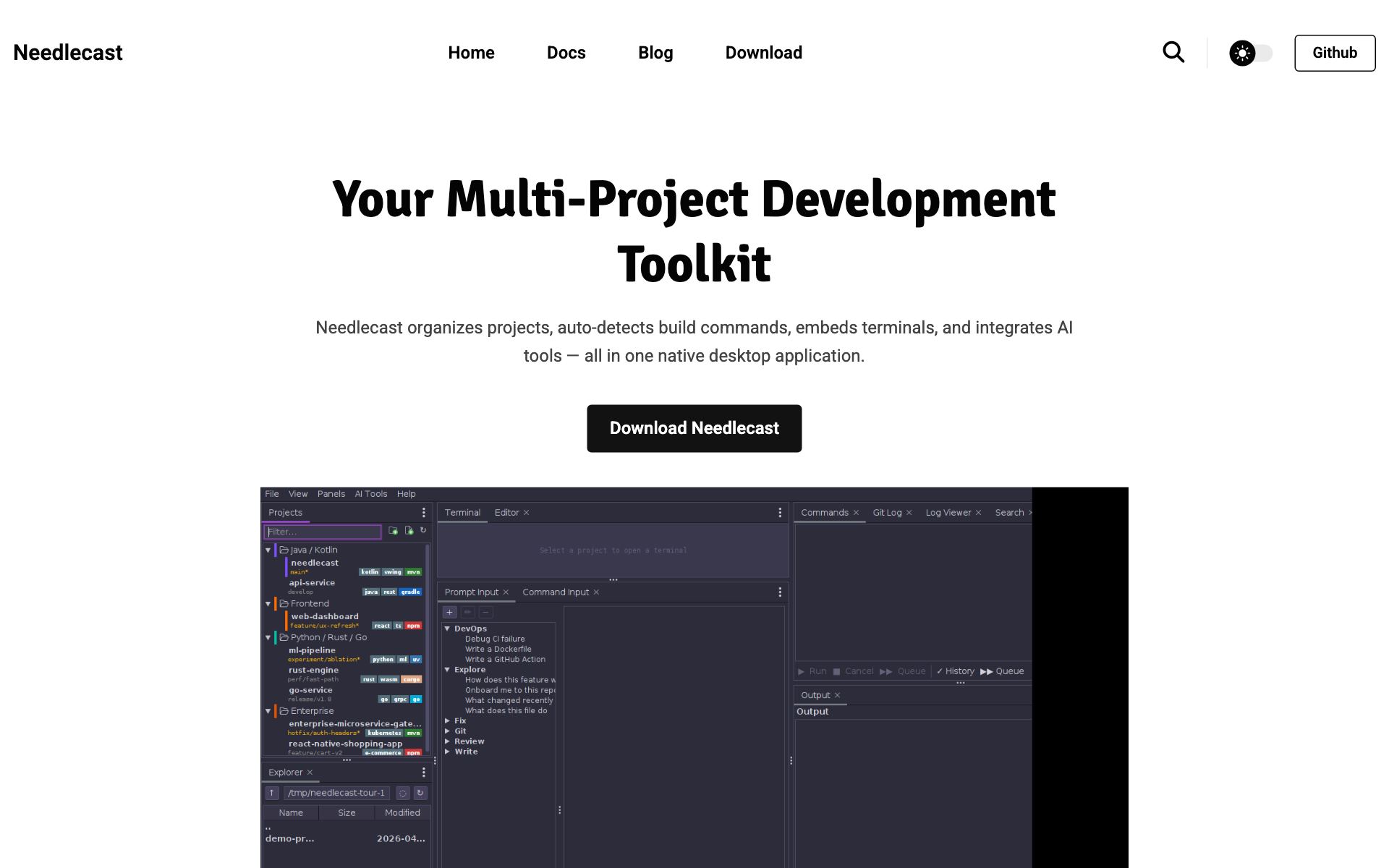 Needlecast — live site